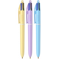 Stylo bille 4 couleurs Pastel