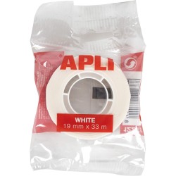 Ruban adhésif 19mm x 33m blanc sous sachet