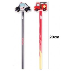 Crayon HB + gomme Policier ou Pompier