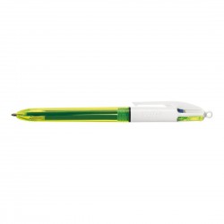 Stylo bille 4 couleurs Fluo