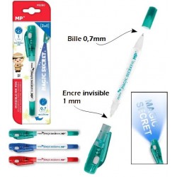 Stylo encre invisible 1mm + bille 0,7mm