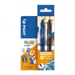 Lot de 2 stylos FriXion Ball Clicker 0,7mm + 4 stickers