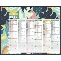 Calendrier semestriel 32x42cm "Exotique"