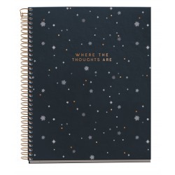 Notebook spiralé A5 5x5 200p couverture carte rigide Minuit