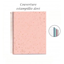 Notebook spiralé A5 ligné 200p couverture carte rigide Constellation
