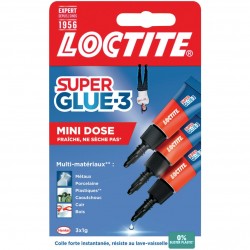 Superglue-3 liquide Universal blister de 3 tubes de 1g