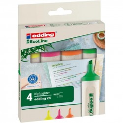 Surligneur EcoLine e24 pointe biseautée pochette de 4