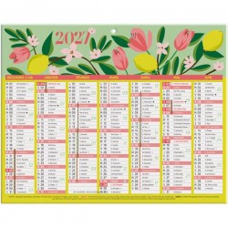 Calendrier semestriel 21x26,5cm "Fleurs"