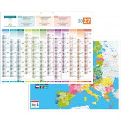 Calendrier annuel horizontal dos Europe