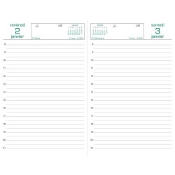 Agenda carré 21x13,5cm travers noir