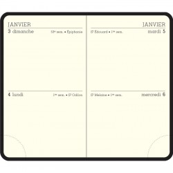 Agenda 7,5x11,5cm 2 jours/page Duo Kaa fermoir + crayon
