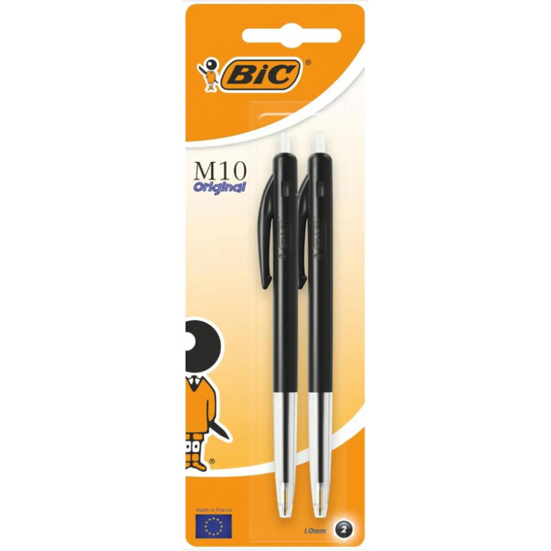 BIC M10 – Stylo bille noir – Lot de 2