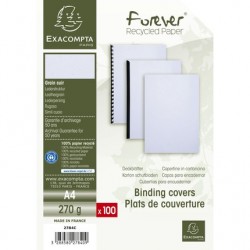 Couverture grain cuir A4 blanc paquet de 100