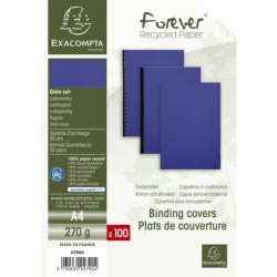 Couverture grain cuir A4 bleu foncé paquet de 100